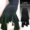 Black Latin Dance Skirt Women's Girls Salsa Rumba Ballroom Practice Dance Competition Costume Performance Latin Skirt Irregular