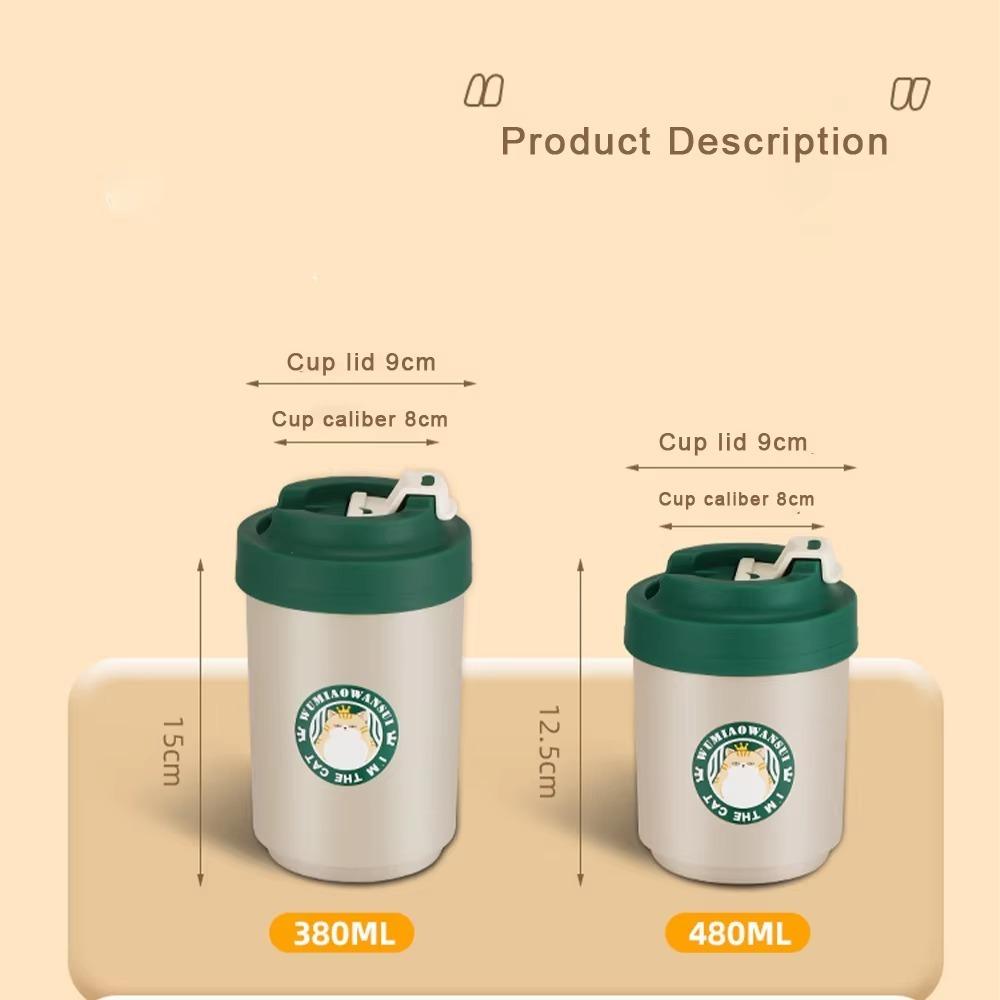 Cartoon Coffee Mug 380/480ML Tea Vacuum Cups Portable Water Cup  For Drinkware Coffee Milk Tumble