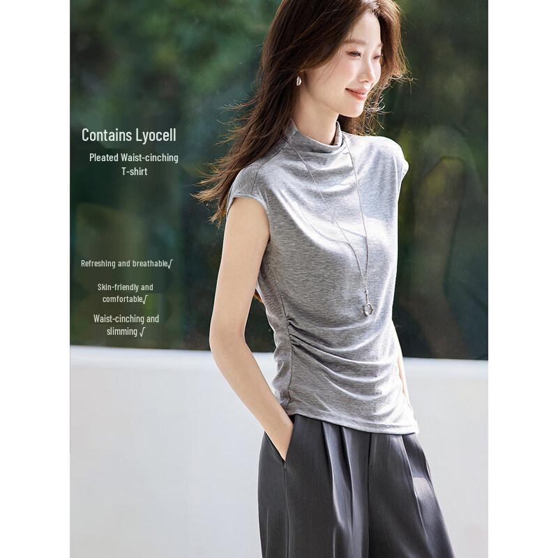 Mo Han Yi Mei Women s Lyocell Blend Short Sleeve T-Shirt 2XL