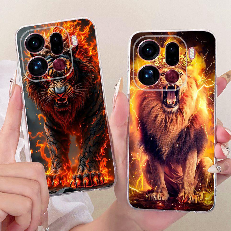 For Oppo Find X9 X9Pro Phone Case On Oppo Find X9 Pro Casing Cool Dragon Lion Tiger Cartoon Back Cover Clear Soft Silicone Coque