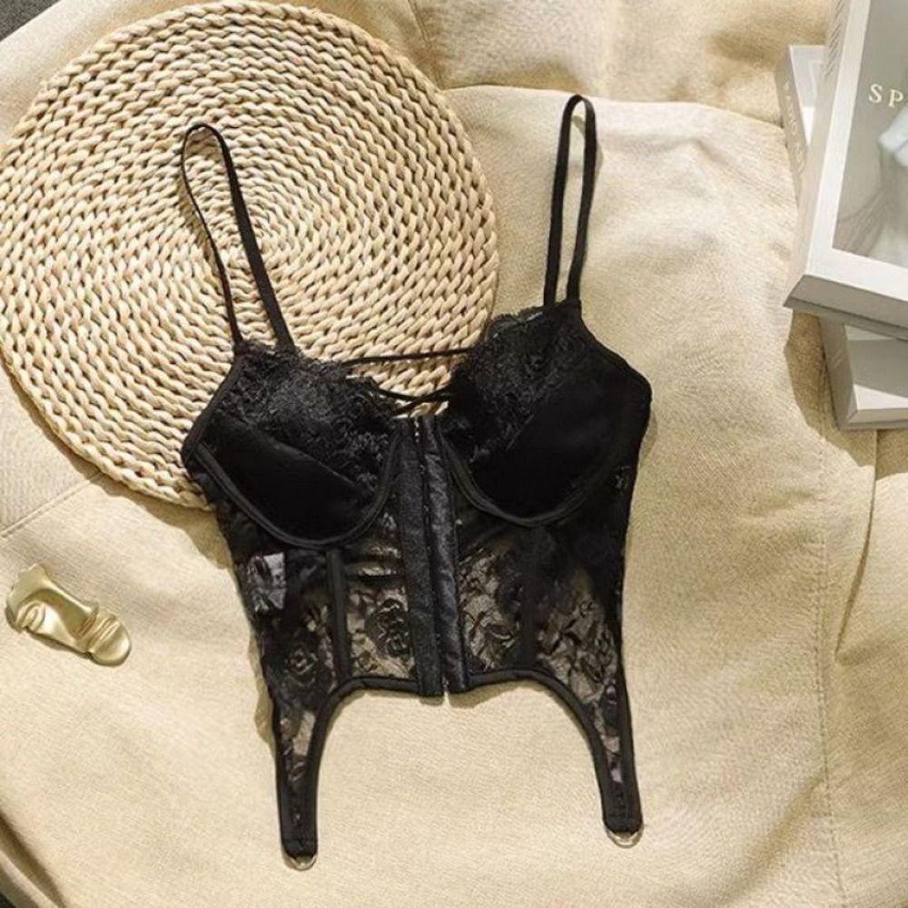 Push Up Sexy Lace Corset Top V-Neck Hollow Suspender Vest Fashion Slim Bodice Spring&Summer