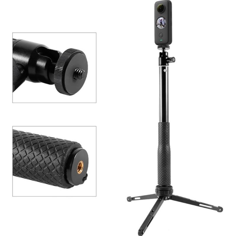 Universal Camera Extension Rod 360 Degree Rotation Locking Nonslip Handle Grip for Action Cameras Smartphones Mount