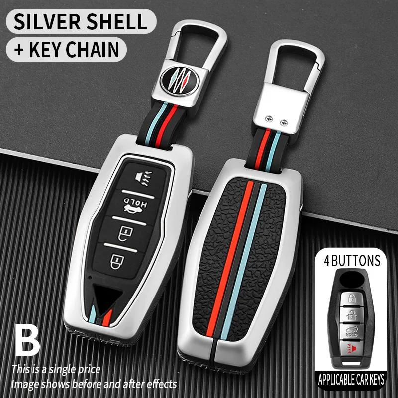 Zinc Alloy + Silicone Car Key Case Cover Shell Fob For Mitsubishi Outlander 2022 2023 2024 Control Car Interior Accessories