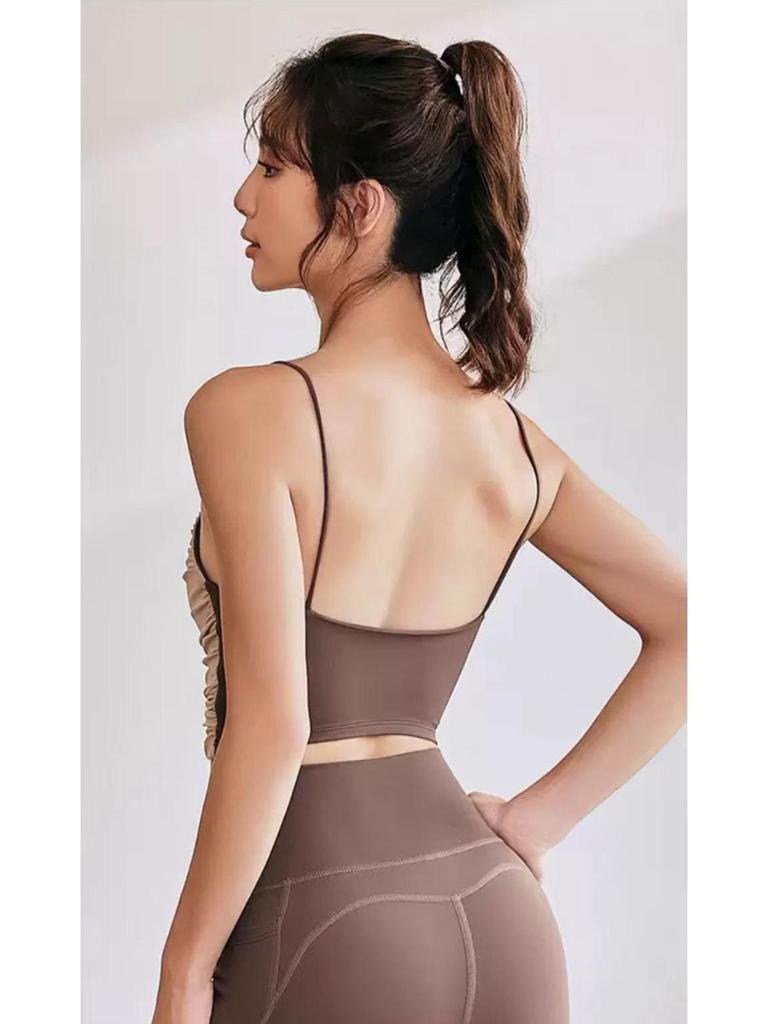 Women's Summer Mesh Sports Bra - Shockproof, Sexy Back, Yoga Camisole for Running & Fitness.