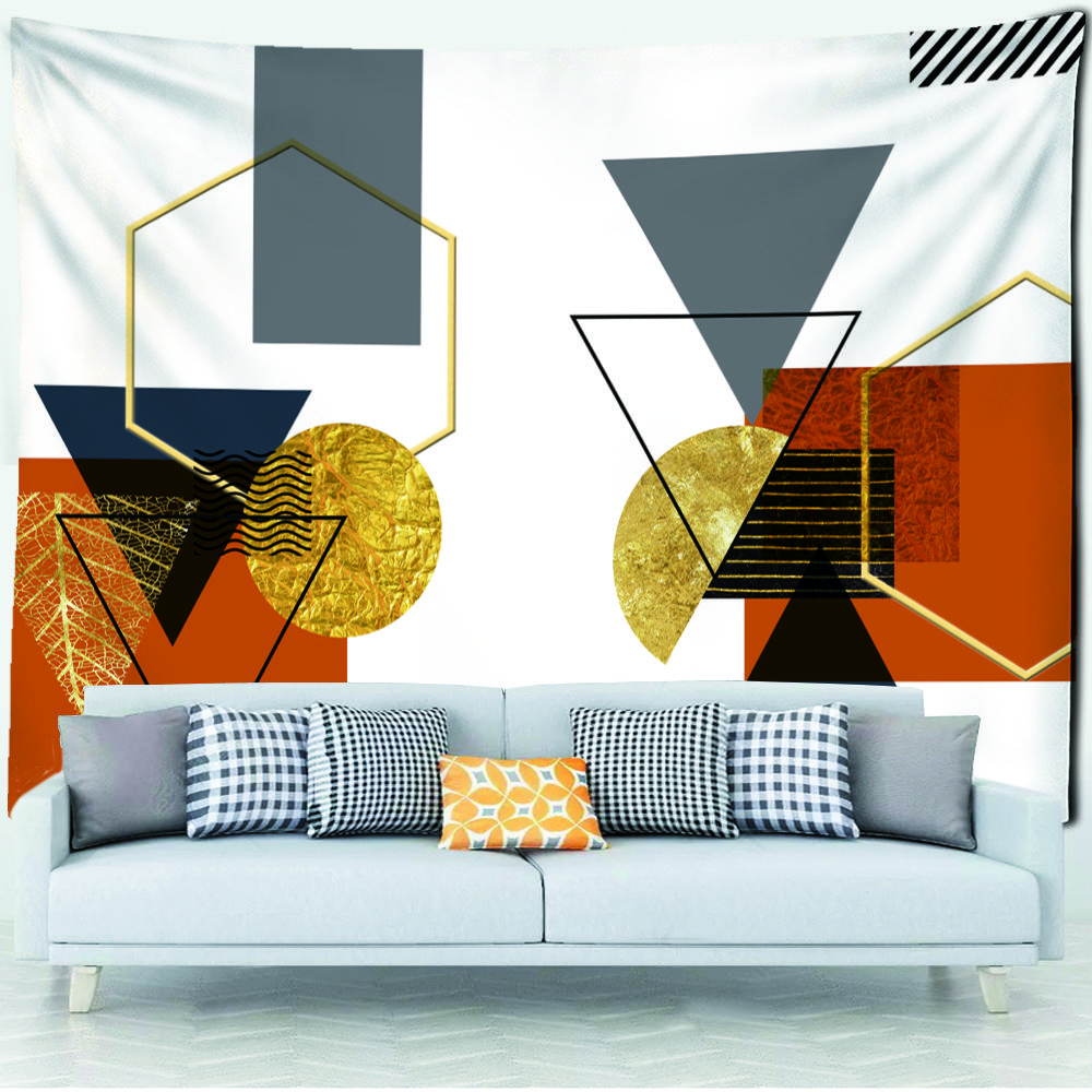 Simple Marble Line Ginkgo Leaf Tapestry Wall Hanging Bohemian Psychedelic Bedroom Living Room Home Decor