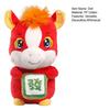 Cute Red Horse Plush Doll Horse Holding Mahjong Ornament Soft Desktop Zodiac Mascot Wealth Attracting Year of Horse Gifts