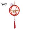 Chinese Style Lantern Kit DIY for Mid-Autumn Festival, Hollow Wooden Rotating Ring Mid Autumn Festival with Rabbit, Handmade LED Candle Toy