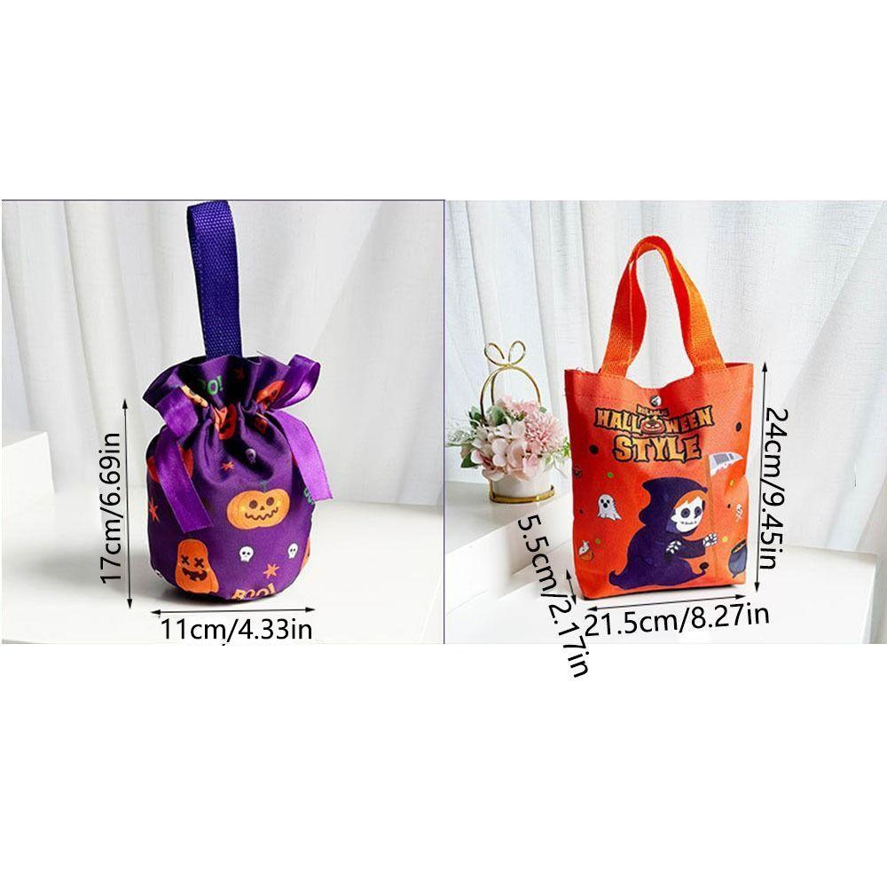 Handheld Halloween Candy Tote Bag Pumpkin Pattern Design Halloween Gift Handbag  Halloween Party