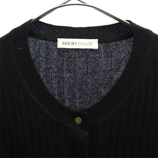 SEE BY CHLOE wool blend Long sleeve cardigan USA2 black Women Used