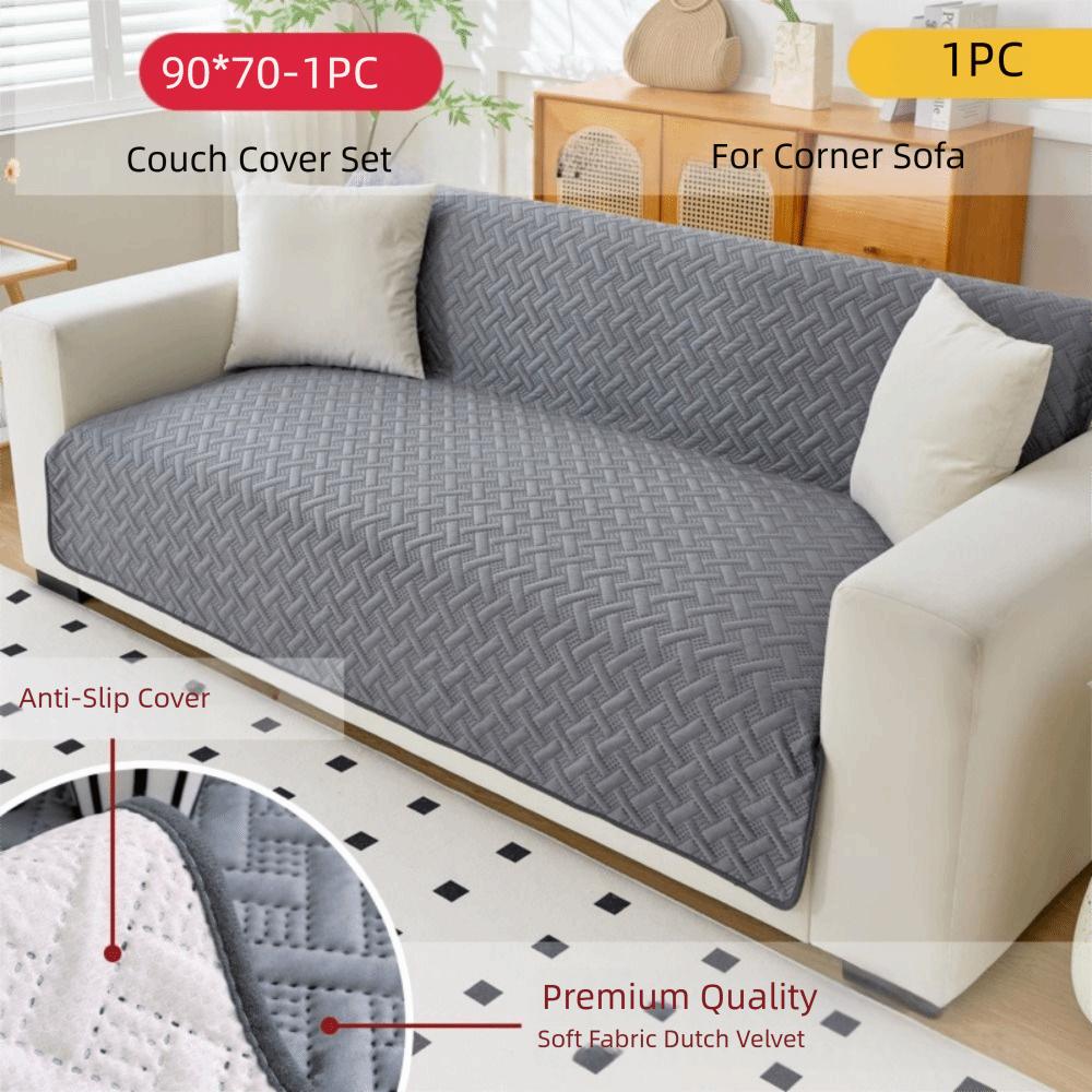 Stretch Fabric Dutch Velvet Sofa Cover Striped Pattern Dustproof Sofa Cover Bedroom