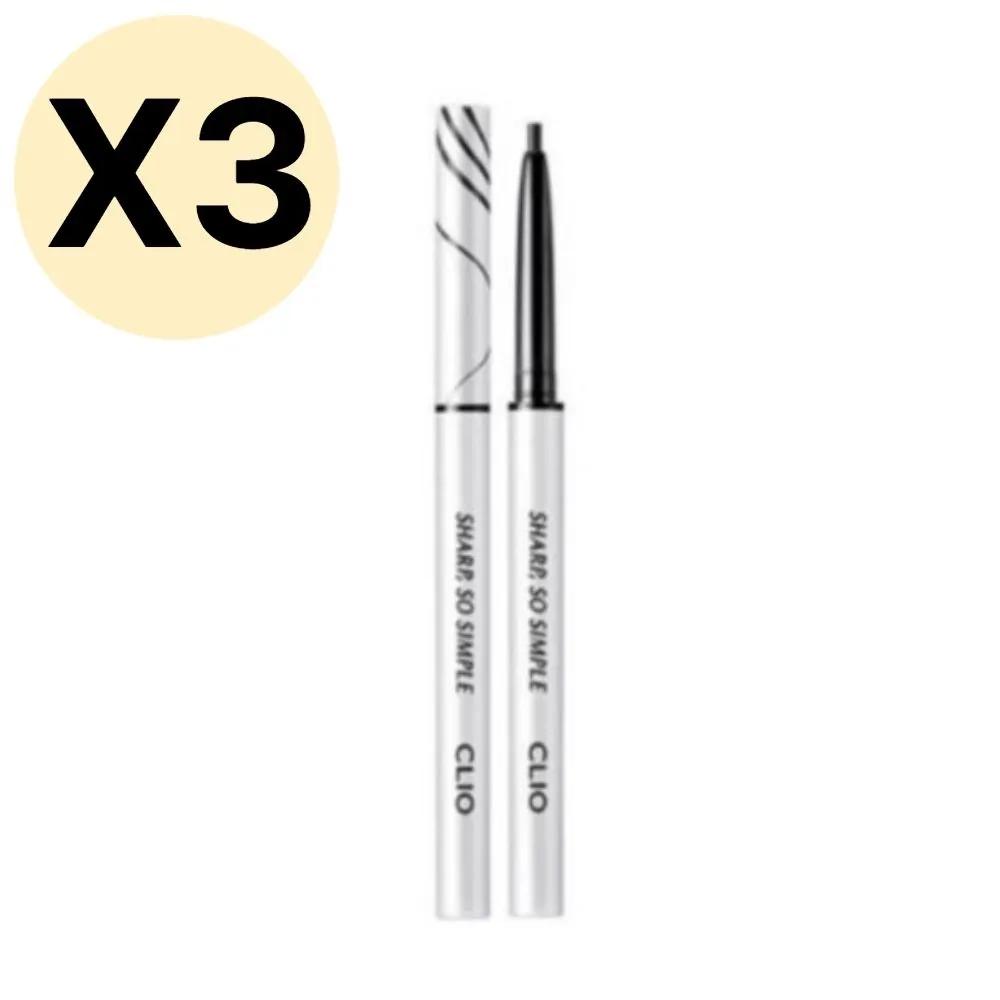 Clio Sharp Waterproof Pencil Liner No. 1 Black x3