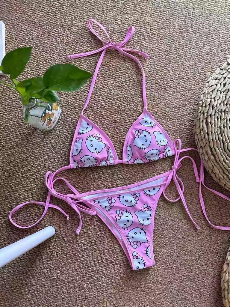 Dvoudílné bikiny TT2025 - Roztomilé, Nový styl Sanrio Prázdninové oblečení