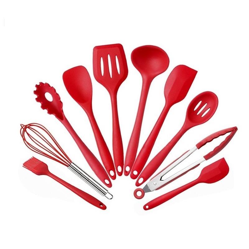 10-piece Color Boxed Silicone Kitchenware  Non-stick Cookware Set Kitchen Tools Baking Utensils Cooking Tools Set
