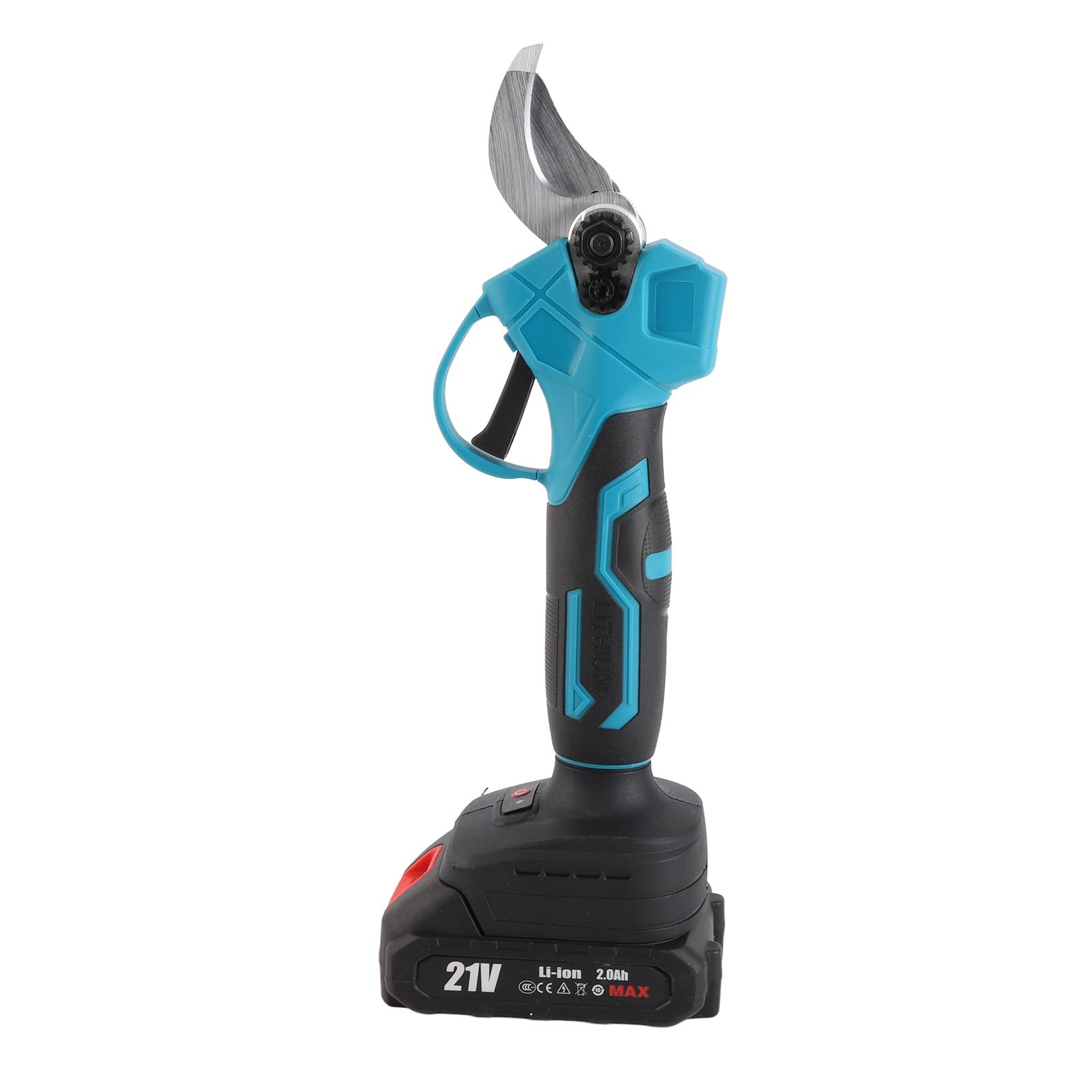 

Электрические секаторы 20 В, аккумуляторный триммер для веток 30 мм(1,2 дюйма) Диаметр реза с бесщеточным двигателем для обрезки синий