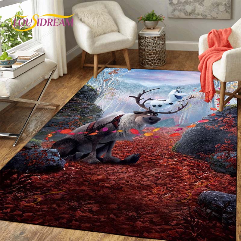 Frozen Carpet Anime Rug Kids Carpets Living Room Tea Table Mats Bedroom Rug Washable Floor Mats Household Area Mat Cute Rug