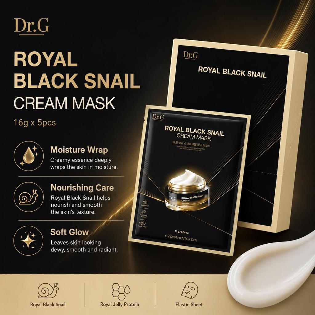 Dr.G Royal Black Snail Cream Mask 16g * 5pcs