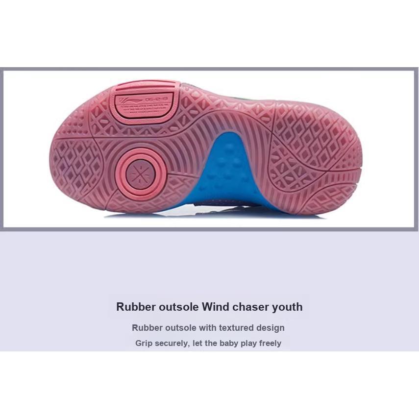 Li Ning All City 9 V1.5 Youth Basketball Shoes Kids Basketball Shoes Purple Green YKBR044-5