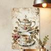 Vintage Rose Cup Metal Wall Poster 8x12 Inch Cafe Decor Gift