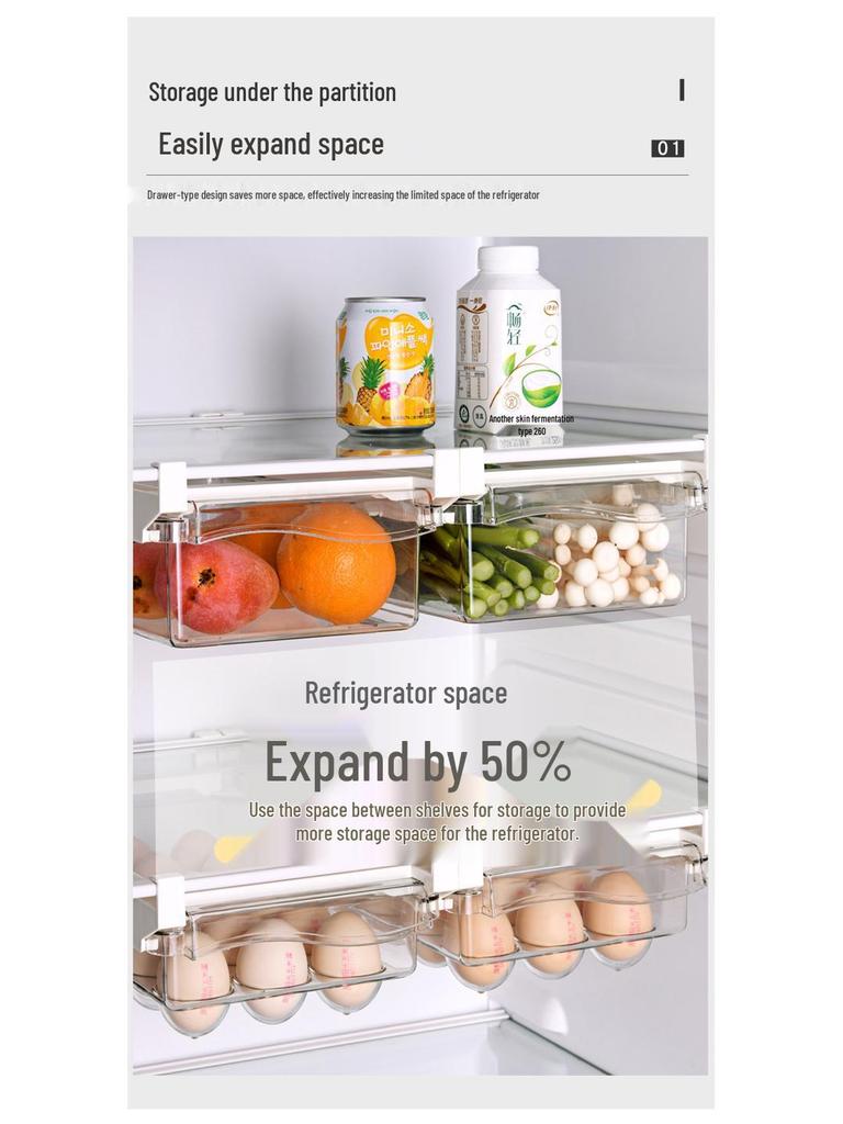 Household Plastic Egg and Food Storage Drawer