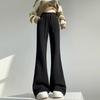 Grey micro-flared pants women's spring new high-waisted and thin casual sweatpants drape straight wide-leg sweatpants