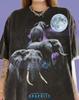 Elephant Wildlife Nature Animal Lover Vintage Bootleg Comfort Colors® Tshirt, Moon Galaxy Space Retro 90S Aesthetic Tees,