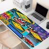 Custom Name Personalized Geometry Dash Pattern Mousepad, Laptop PC Desk Mat, Decorative Desk Mat for Home Keyboard Pad Gift