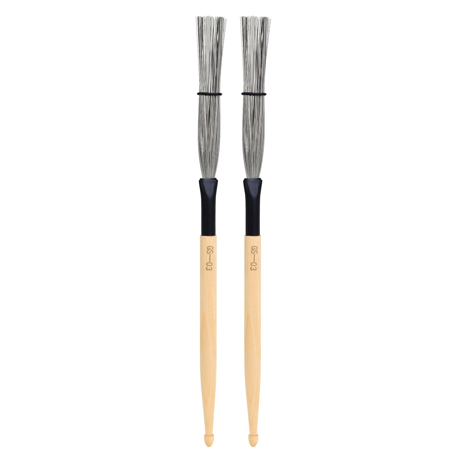 

Dual-Head Metal Wire Drum Brushes with Wooden Handles for Versatile Percussion Use Suitable for Drummers and Musicians One Size