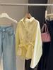Women's Stylish French Lapel Slim White Shirt for Spring/Autumn
