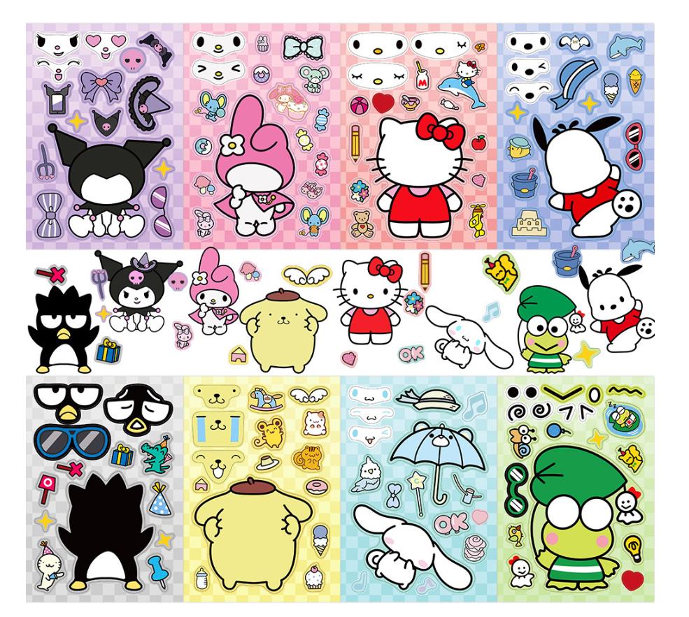 

Наклейка-переодевалка Sanrio, Милый мультяшный персонаж для детей, Игрушка-пазл, Декорация DIY, Водонепроницаемая наклейка, Подарок 11 16 0.4