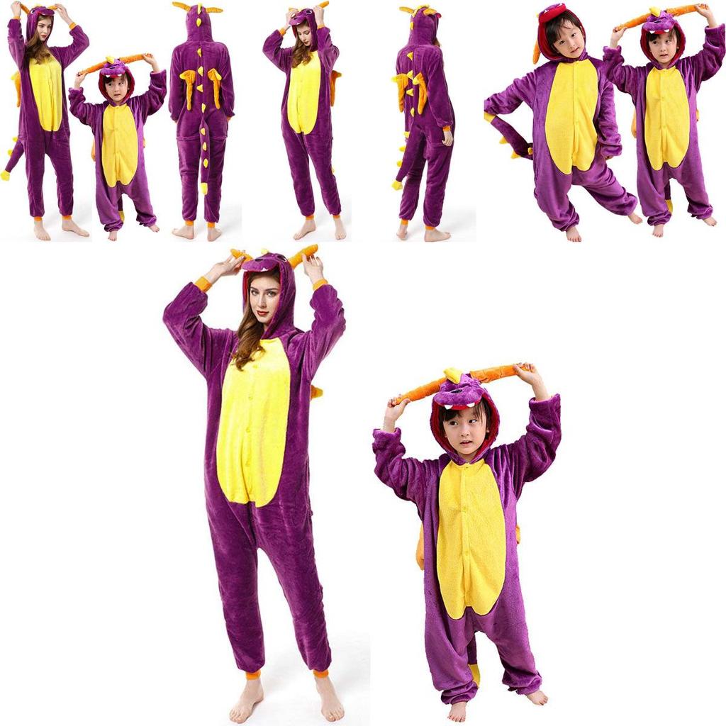 Cozy Purple Dragon Unisex Adult Animal Onesie Pajamas For Ultimate Comfort
