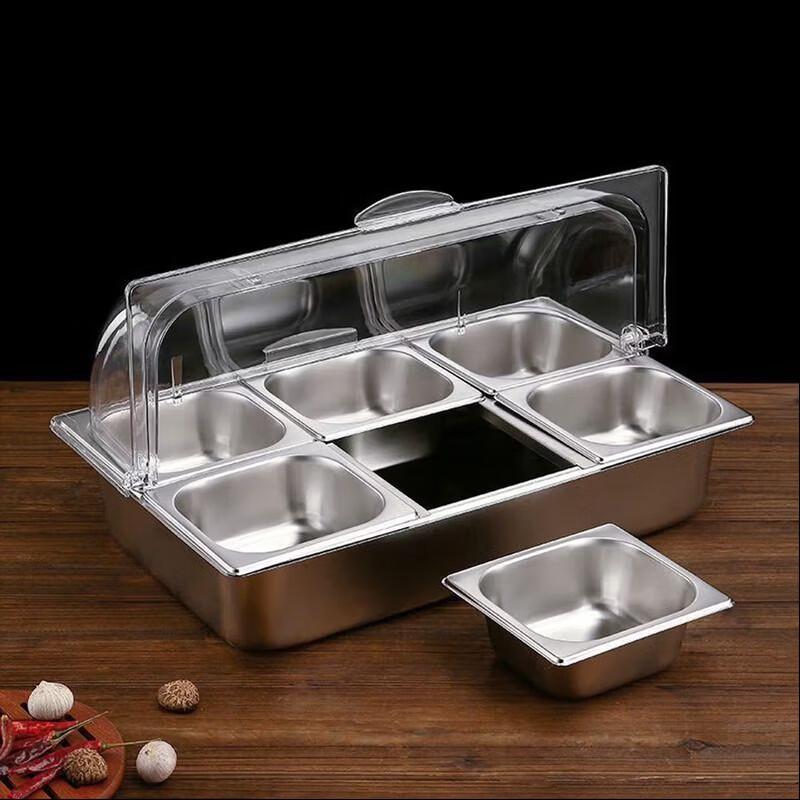 304 Stainless Steel Buffet Food Pan with Transparent Lid
