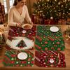 Christmas Theme Printed Placemats for Holiday Party Table Decor and Heat Table Mats