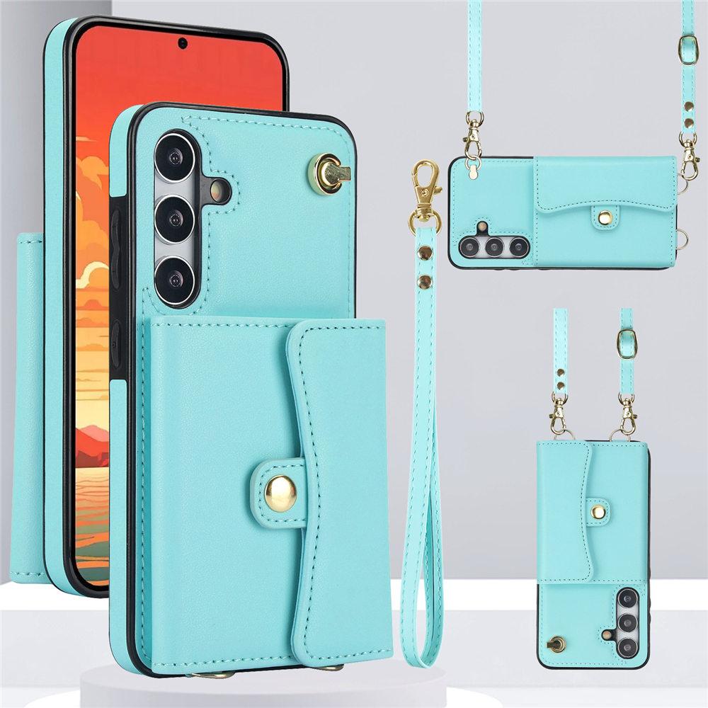 Crossbody Wallet Leather Case For Samsung Galaxy A15 A54 A14 A13 A51 A52 A53 A12 A73 A71 A50 A70 A20 Lanyard Credit Card Cover