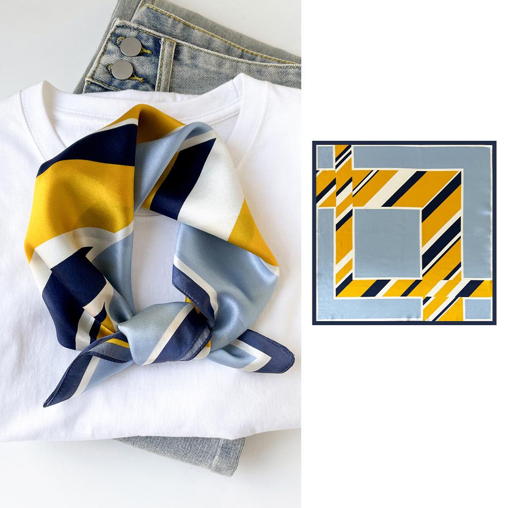 Seidentuch klein quadratisch Damen Nationalstil bedruckt Maulbeerseide Tuch quadratisches Tuch Seide schlicht Kreppsatin Seidentuch