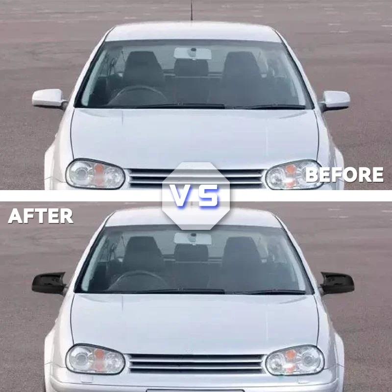 Mirror Cover Wing Mirror Housing Caps Horn Fit for VW Golf 4 MK4 GTI R 1997-2004 Bora Jetta Passat B5 1998-2005