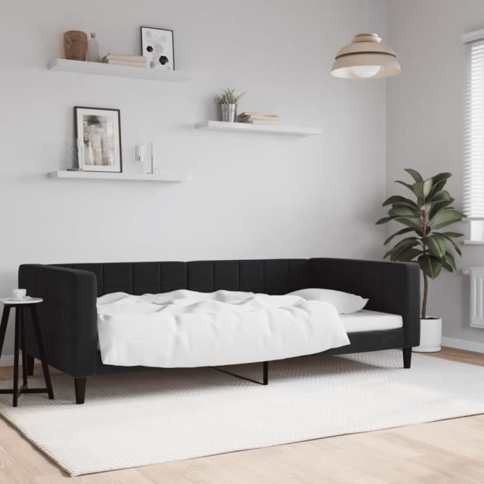 VidaXL Daybed Black 100x200 Cm Velvet 354019