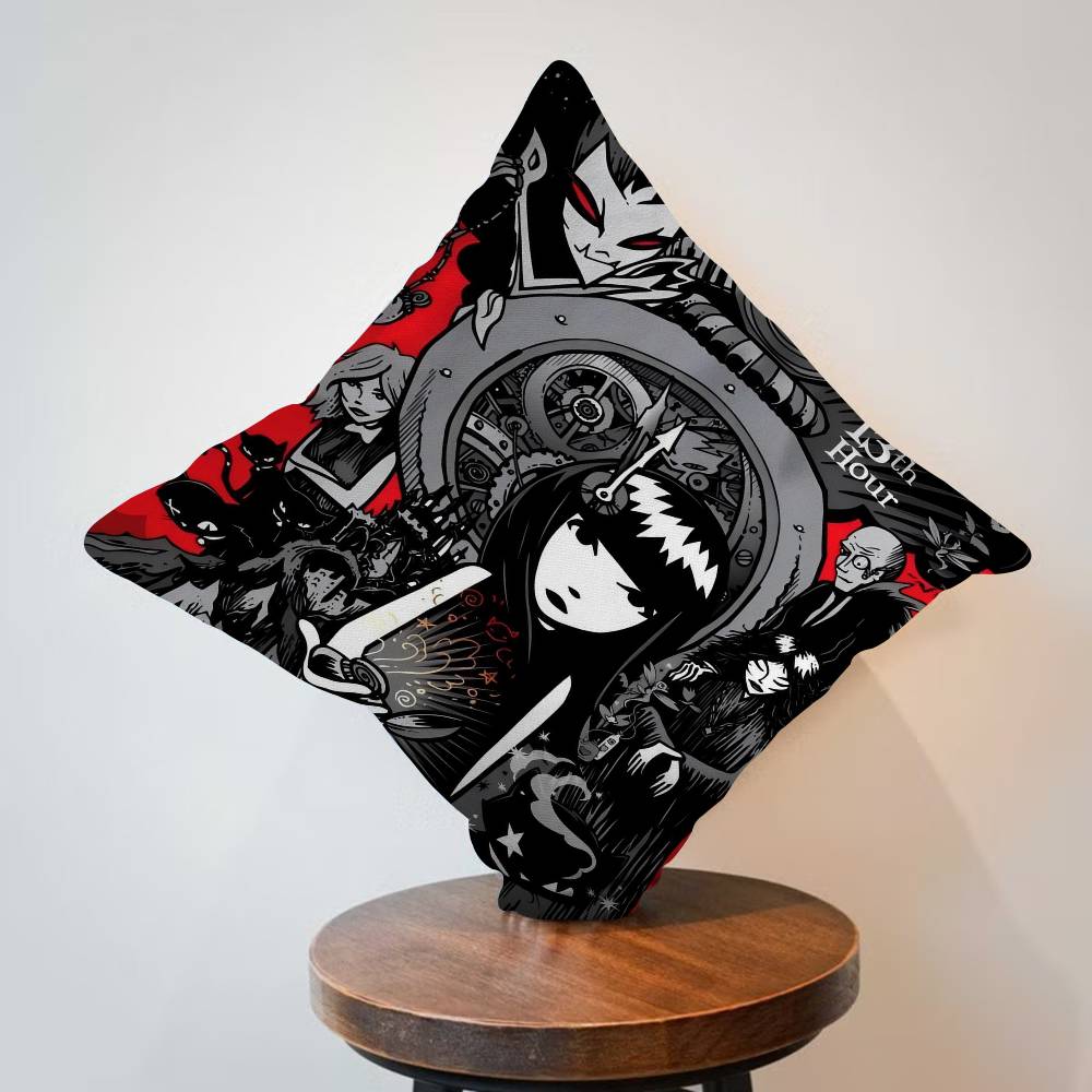 Comics Emily The Strange Cushion Cover Inches Farmhouse Decor Home Throw Pillow Covers for Couch Decorations
