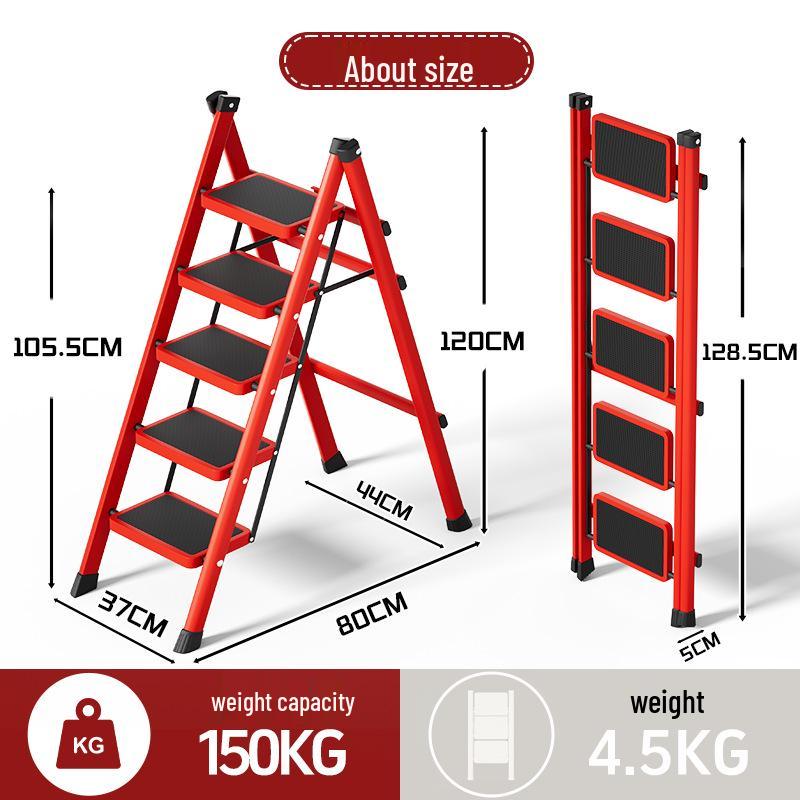 Folding Small Indoor Ladder: Multi-functional A-frame with Non-slip Steps, 2 or 3 Steps