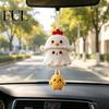 Hand Woven Ghost Decor Halloween Crochet Hanging Decoration, Handmade Ornament for Car Knitted Bag Charm Rearview Mirror, Knit Yarn Pendant