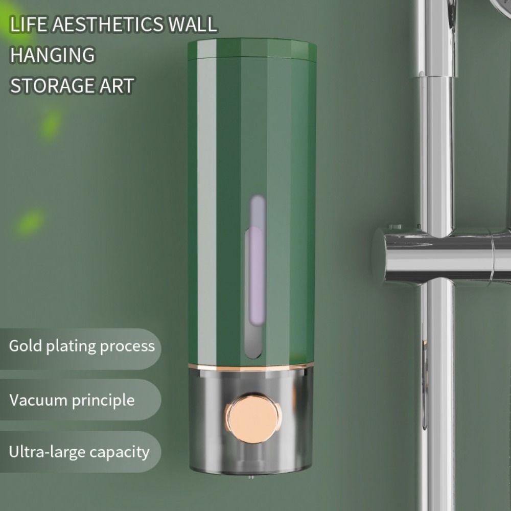 New Plastic Manual Soap Dispenser White Green Wall-mounted Shampoo Gel Dispenser Liquid Soap Container Bathroom