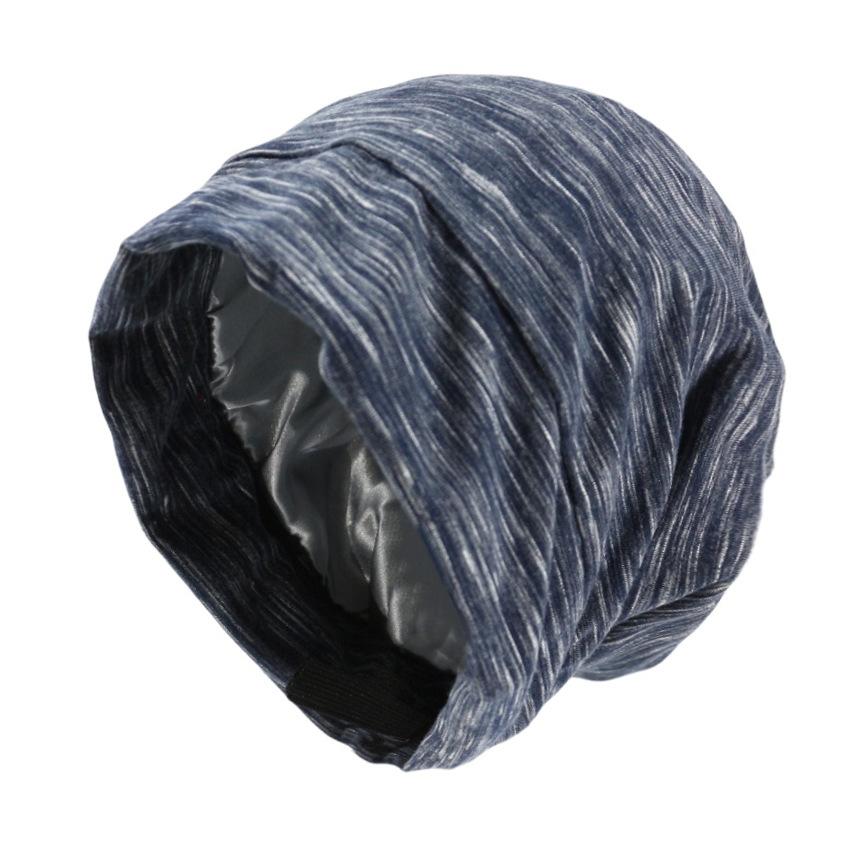 High Quality Elastic Lined With Satin Hat Chemotherapy Hair Beanie Night Sleep Satin Hats Men Women