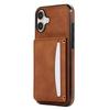 For iPhone 16 Phone Case Tri-Fold Wallet Kickstand PU Leather+TPU Back Cover