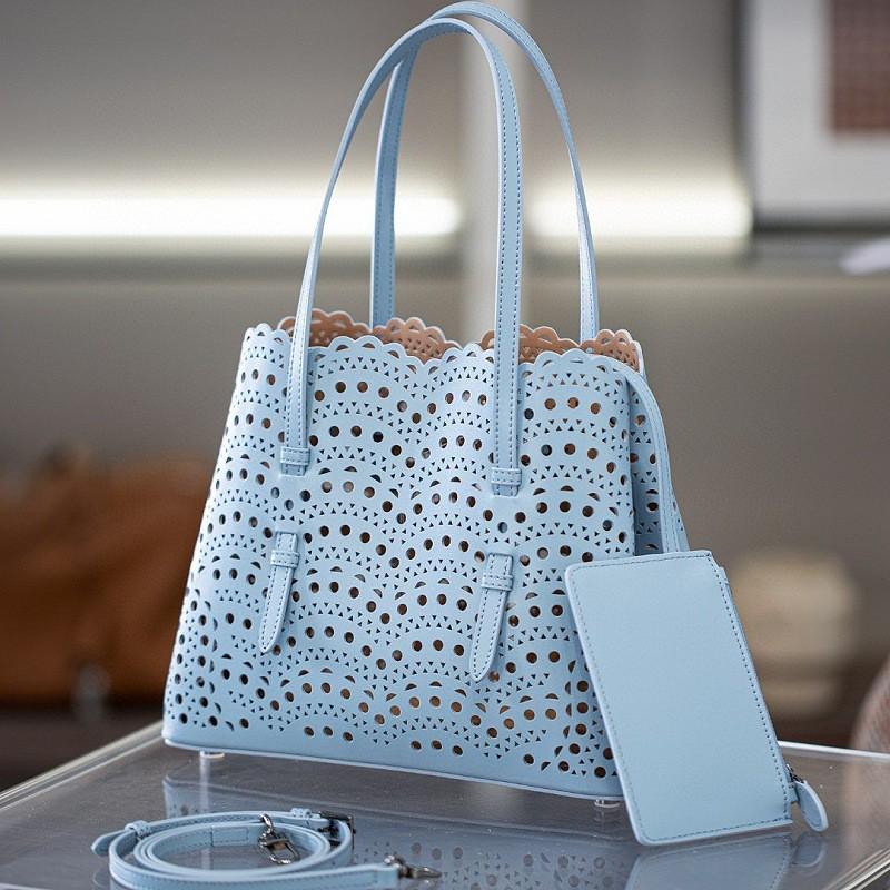Small Wave Cutout Leather Tote Bag Crossbody Shoulder Set Women