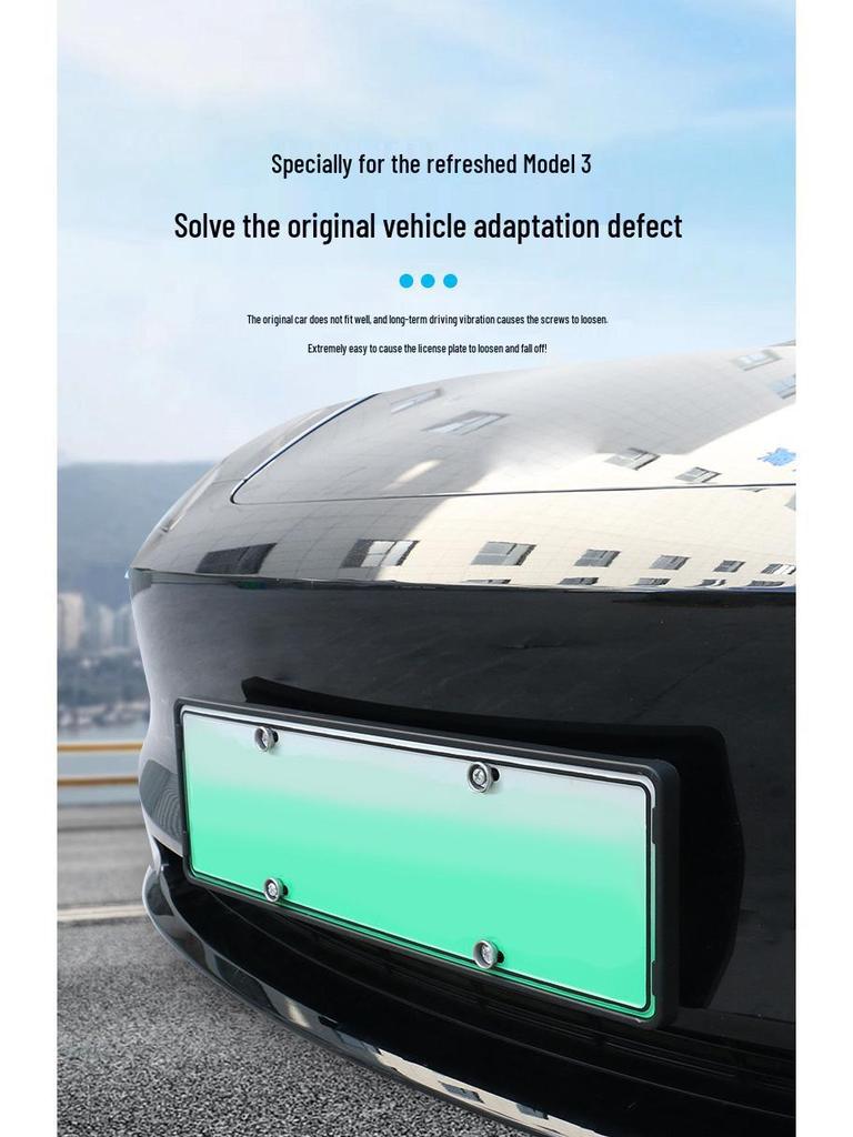 Clip-on Full Wrap License Plate Holder for Refreshed Tesla Model 3