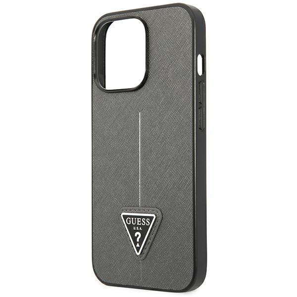 Guess Guhcp14Lpsatlg Iphone 14 Pro 6,1 Srebrny/Silver Hardcase Saffianotriangle Logo