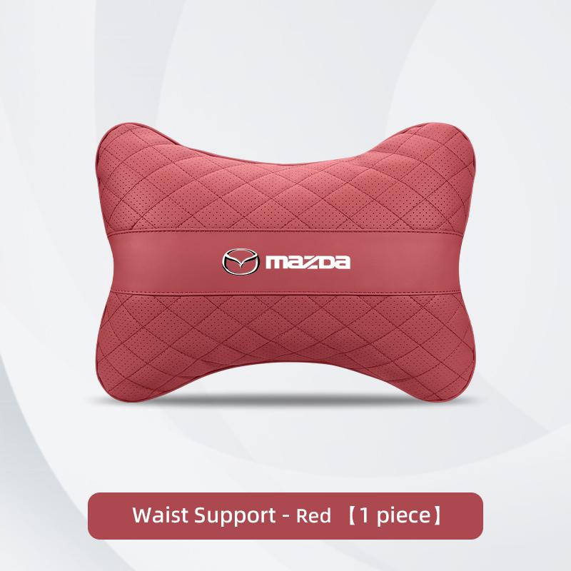 Nappa Leather Car Headrest Neck Pillow Waist Cushioning For Mazda 2 6 3 CX5 CX80 CX70 CX90 MX30 CX60 CX50 CX30 BT50 e-TPV CX3