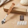 Stainless Steel Bread Scorer Wooden-Handle Curved Dough Cutter Tool For Baking