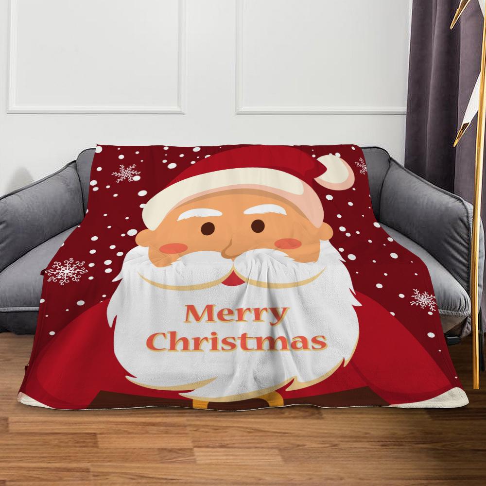 Red Santa Claus Christmas Gift Print Throw Blanket,Living Room,Family Lounge Christmas Celebration,Anniversary Present