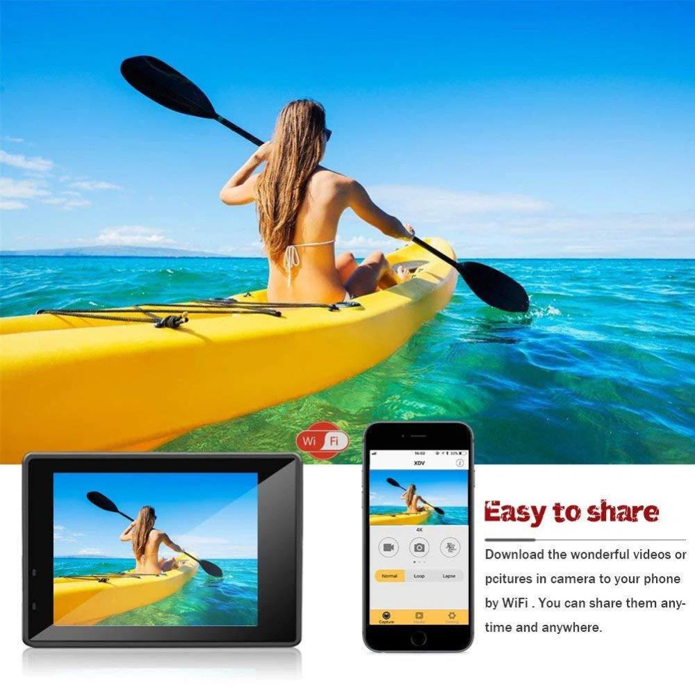 4K Action Camera - 120° Wide Angle, WiFi APP Control, Suitable for Diving & Skiing
