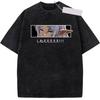 Vintage Washed Black Frieren from Beyond Journey's End Anime Graphic Print Oversized Cotton T-Shirt